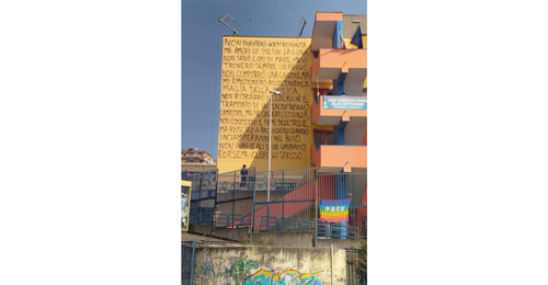 Mario Paciolla, Jorit dipinge la sua poesia sulla facciata del Vittorini