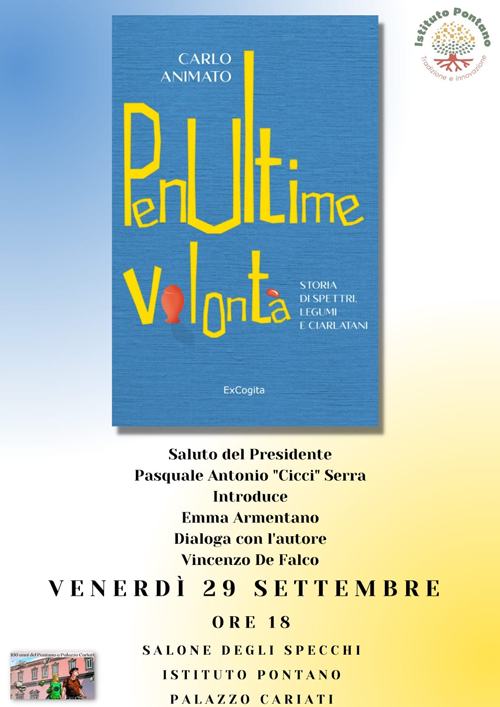 Penultime volontà Carlo Animato presenta il libro allIstituto Pontano 1