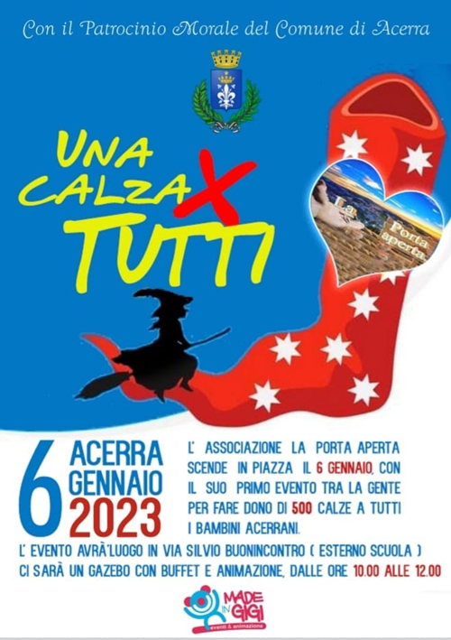 Una calza per tutti la Befana solidale scende in piazza con La Porta Aperta 1